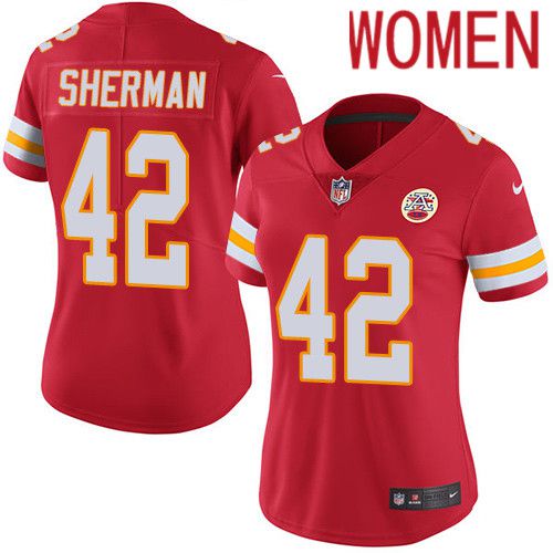 Women Kansas City Chiefs 42 Anthony Sherman Nike Red Vapor Limited NFL Jersey